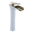 thumbnail image 3 of Tall Basin Faucet White and Gold Bathroom Faucet Brass Bathroom Sink Faucet Mixer Tap Hot Cold Gold Sink faucet, 3 of 7