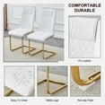 thumbnail image 2 of Set of 6 Modern Dining Chairs, Upholstered Faux Leather Chair with Metal Legs, Padded Seat Dining Chairs for Room, Living Room, Kitchen, Bedroom, Dining Room Side Chairs, White, 2 of 7