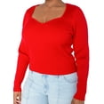 thumbnail image 4 of Celebrity Pink Long Sleeve Sweetheart Rib Top, Women's and Women's Plus, 4 of 4