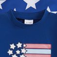 thumbnail image 4 of HCNTES Toddler Boy 4th of July Patriotic Clothes Set, 4th Of July American Flag Embroidered T-Shirt & Plaid Shorts 2Pcs Independence Day Outfits 6 12 18 24M 2T 3T, 4 of 8