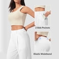 thumbnail image 4 of Pants for Women Casual Work Stretchy Slim Fit Trousers Office Slacks with Pockets, 4 of 5