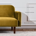 thumbnail image 5 of Best Choice Products Curved Convertible Futon, Velvet Fabric Split-Back Sleeper Bed - Antique Gold, 5 of 10