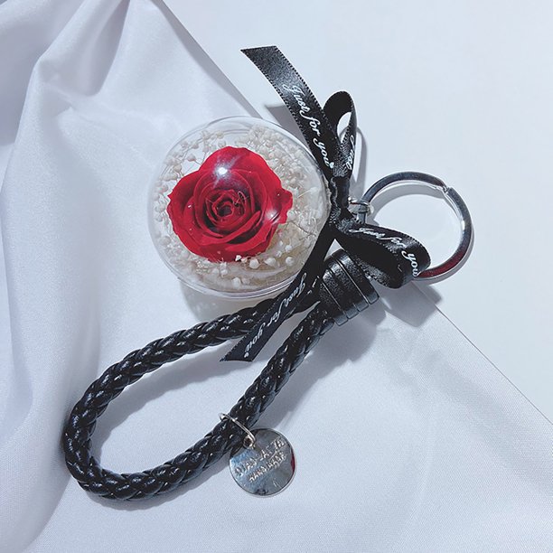 Llaveros para mujer, llavero de billetera, llavero de auto, lindo llavero de flor eterna, llavero de rosa, llavero de cuero para colgar en el auto, llavero de anillo, llavero de cuero