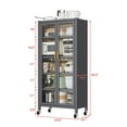 thumbnail image 4 of Montary 67" Black Freestanding Pantry - Acrylic Glass Doors, 5 Adjustable Shelves for Kitchen/Dining Room, 4 of 6