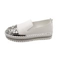 thumbnail image 1 of asddcavvf Panneau en Cuir Solide pour Femmes avec Décoration en Strass Semelle Épaisse Décontractée, 1 of 8