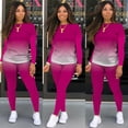 thumbnail image 4 of Ropa de mujer de otoño, pantalones de manga larga con degradado, traje deportivo de ocio de dos piezas, 4 of 5