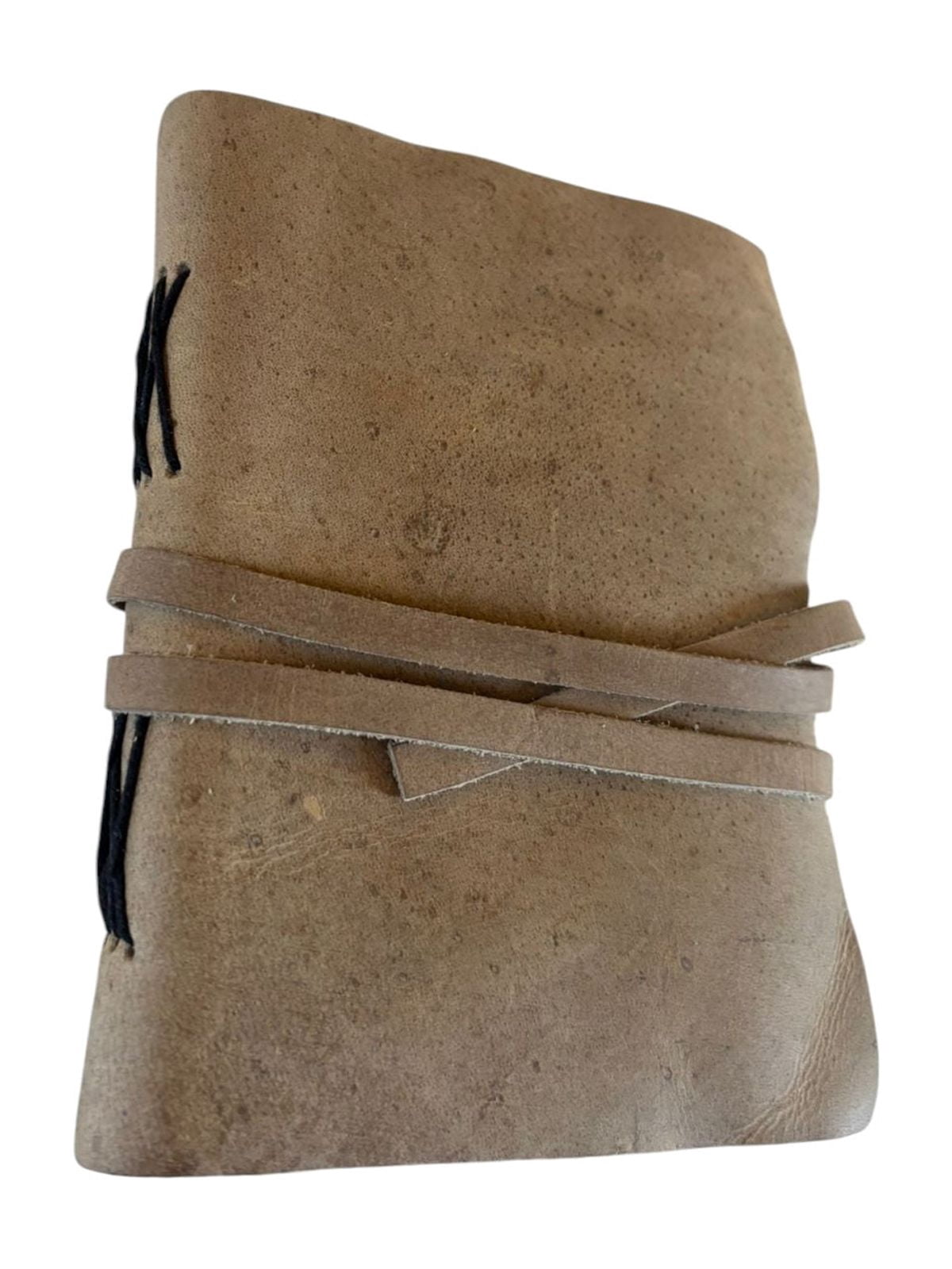 Handmade Leather Journal 5x7 Inches – Deckle Edge Drawing Paper Notebook, Vintage Light Brown Leather Diary, Rustic Sketchbook Gift