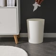 thumbnail image 3 of Monstrate Papelera multiusos para baño y residuos domésticos, contenedor de basura de plástico de secado rápido Suministros de limpieza para el hogar blanco liso 21*21*26.5 cm, 3 of 6