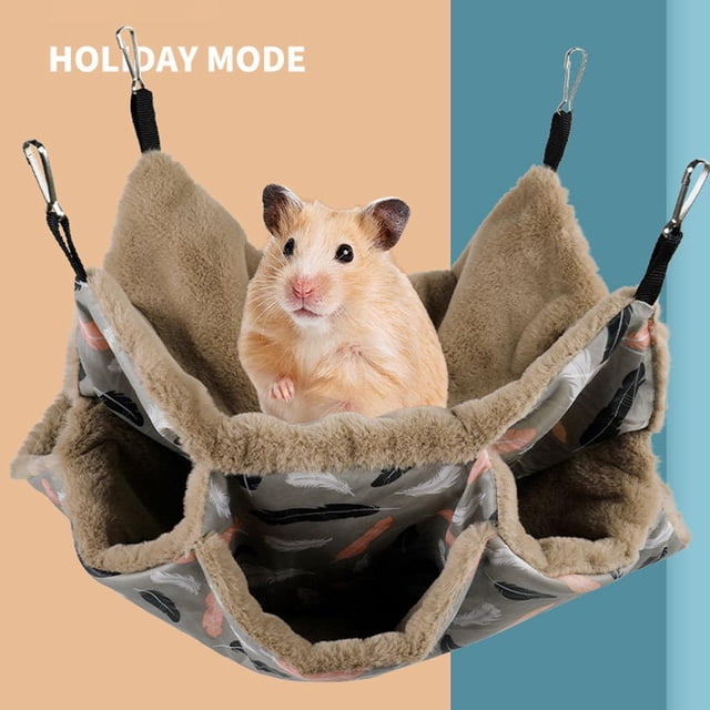 de hamaca colgante para animales de triple capa, jaula cálida para mascotas, cama oscilante para planeador de azúcar, chinchilla, , Yinane Hamaca para hámster