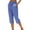 Blue-Capris, variant on Women's Capri Pants Elastic Waist Cropped Pant Plaid Printed Drawstring Trouser Summer Lightweight Casual Capris with Pocketss Blue M