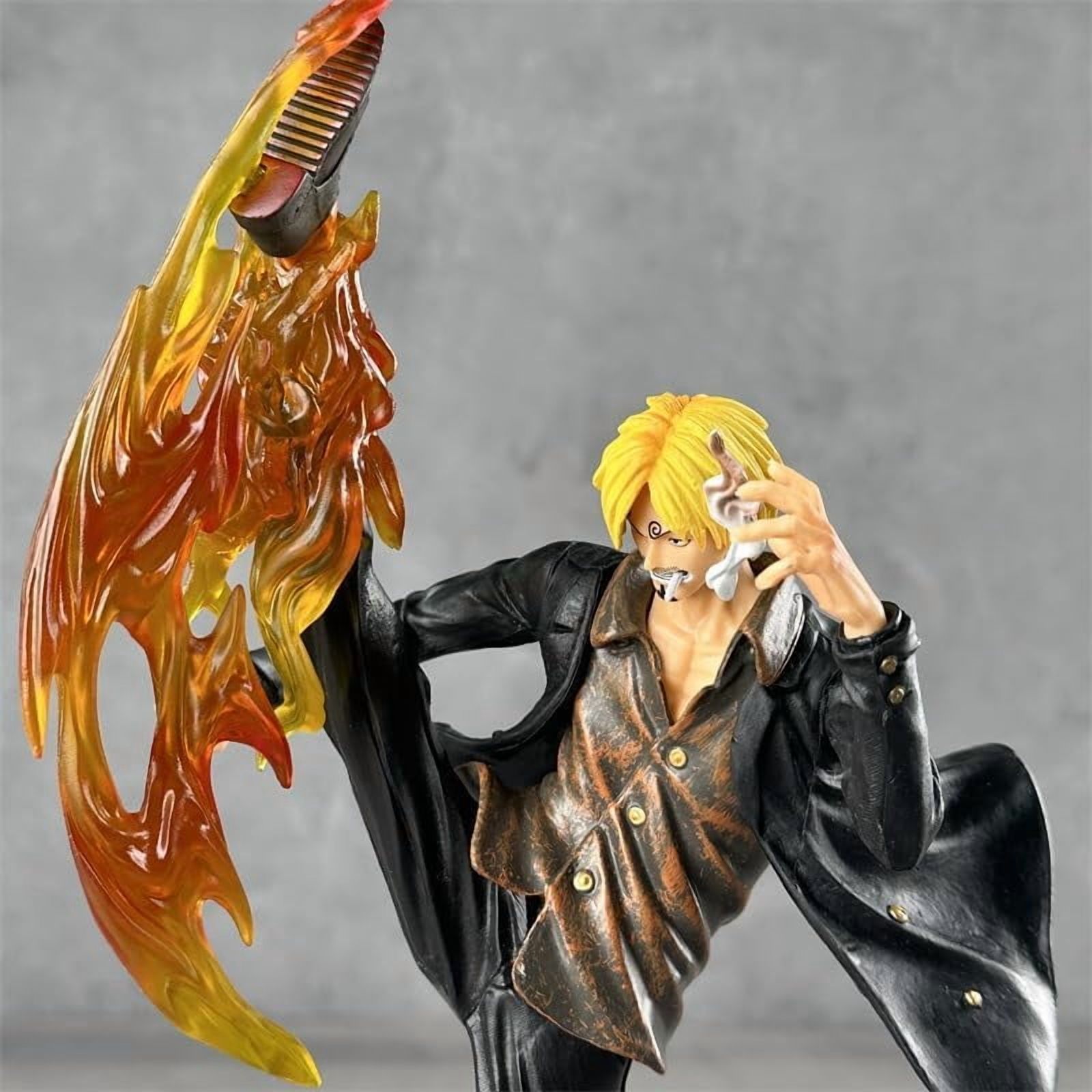 Sanji Figure Standing Fighting Sanji Action Figures 35cm/13.8inch PVC Character Figurine Cosplay Model Collectible for Anime Fans Gifts