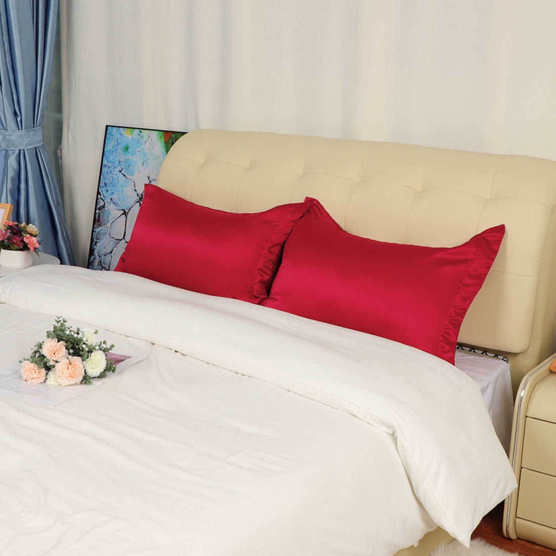 Satin Pillowcase For Hair And Skin Set of 2 Pillow Shams Envelope