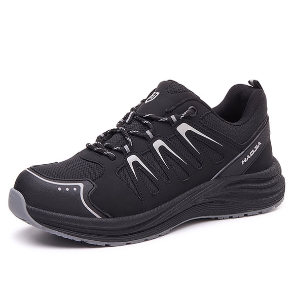 NIFOFISE Steel Toe Shoes for Men Non Slip Shock Absorption Cushion Sole Work Safety Shoes