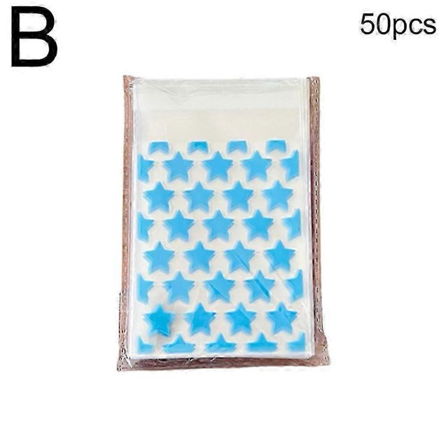 50PCS Star Love Self-adhesive Bag Biscuit Self-sealing Retail Bag Packaging Bag