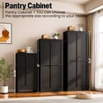 thumbnail image 2 of IKIMI 47"H Metal Storage Cabinet with 2 Doors and 3 Adjustable Shelves, Steel Pantry Storage Cabinet for Kitchen, Garage, Home Office, Black, 2 of 9