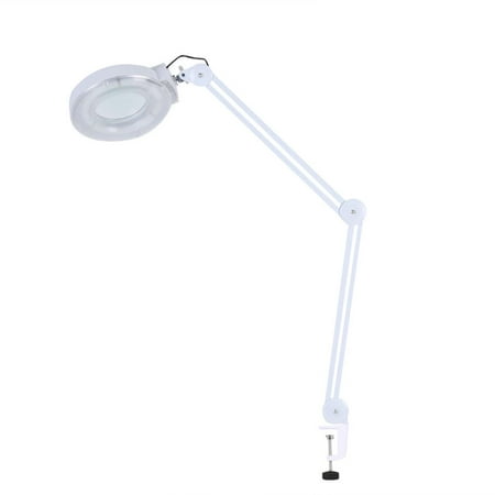 ANGGREK Illuminated Lamp,5X Illuminated Desktop Magnifying Lamp with Clamp Swivel Arm for Reading Medical Beauty