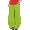 thumbnail image 2 of Women's Linen Blend Wide Leg Pants, Summer Casual Elastic Waist Baggy Trousers, Breathable Loose Fit Paper Bag Waist Pants for Travel, Yoga, and Daily Wear, 2 of 9