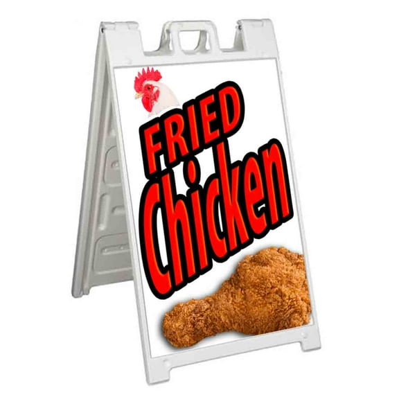 Fried Chicken (24" X 36") Standard A-Frame Signicade, Includes Decal Applied To Stand