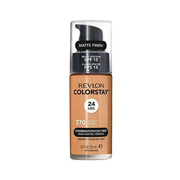 Revlon ColorStay Liquid Foundation Makeup Combination/Oily Longwear Medium-Full with Matte Finish, Toast (370), oz
