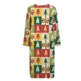 thumbnail image 4 of Yuyamidu Xmas Tree Womens Robes Buffalo Grid Zipper Front Long Robe Christmas Long Sleeve Bathrobe Lightweight Sleepwear Gowns Size S Loose Loungewear Dress, 4 of 7