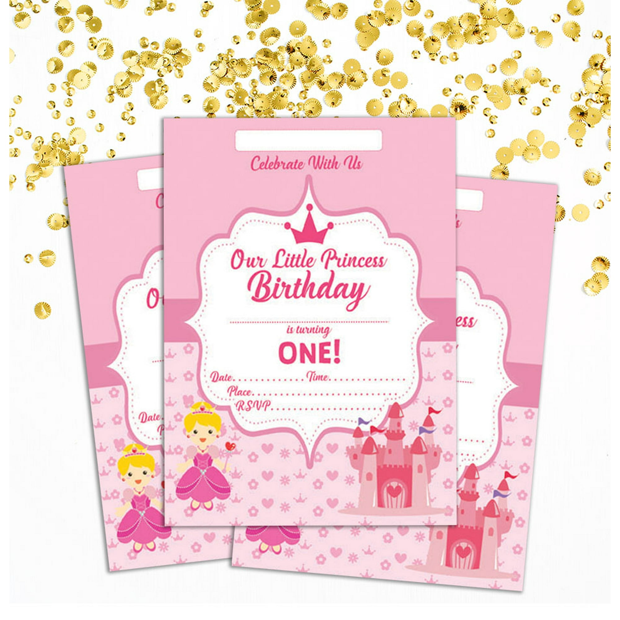 Darling Souvenir Pink Birthday Invitation Card Printable Elegant Fill or  Write In Blank Party Invites 28 Pcs 5 x 7 Inches