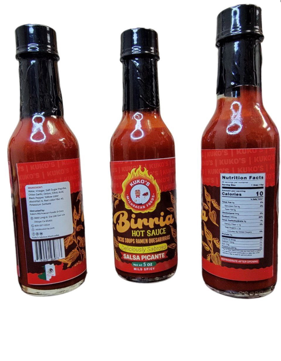 Kuko's Adobos Birria Hot Sauce Salsa, Mexican, 3 Pack, 5oz