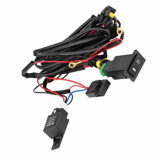 Kit de relé y arnés de cableado con interruptor de encendido y apagado de luz antiniebla LED universal para automóvil de 12 V