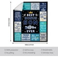 thumbnail image 4 of Bonus Son Fathers Day Blanket Gifts, Bonus Son Gifts from Stepmom Stepdad, Best Birthday Gifts for Bonus Son, to My Step Son Gifts Ideas, Unique Graduation Gift for Stepson Blanket 50"x60", 4 of 5