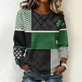 thumbnail image 2 of St. Patrick's Day Sweatshirt for Women Waffle Knit Crewneck Long Sleeve Casual Loose Fit Pullover Sweatshirts (L, Green), 2 of 5