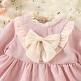 thumbnail image 6 of Bearichfupo Toddler Girls Long Sleeve Solid Color Ruffles Bowknot Dress Dance Party Dresses Clothes, Sizes 18-24 Months, 6 of 6