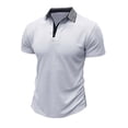 thumbnail image 5 of Enridrech Mens Casual Tee Top Collared Short Sleeve Tshirt with Button Comfort Breathable Cotton Solid Color Tees Shirt, 5 of 6