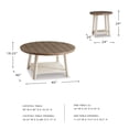 thumbnail image 3 of Bowery Hill Modern 3 Piece Coffee Table Set in White and Oak, 3 of 5