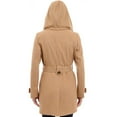 thumbnail image 3 of Wutalume Women's Solid Color Winter Thickened Wool Blend Long Coat with Lining, Elegant and Warm, Oversized Fit, Ideal for Formal and Casual Occasions in Cold Seasons,Khaki L, 3 of 4