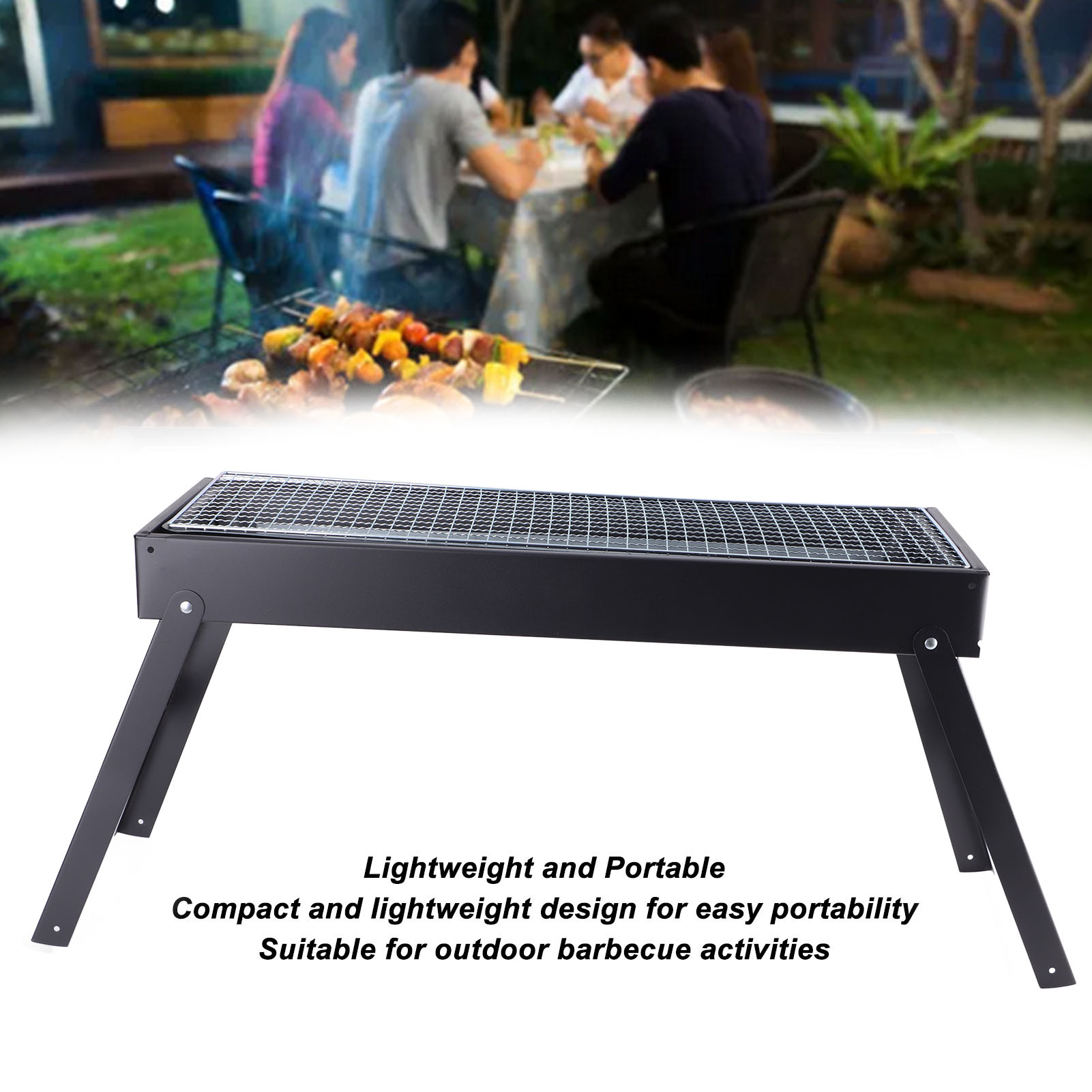 YAHHU BBQ Grill Folding Lightweight Portable Charcoal Barbecue Grill for Home Outdoor Camping Picnic (24.02 inches / 61 cm)