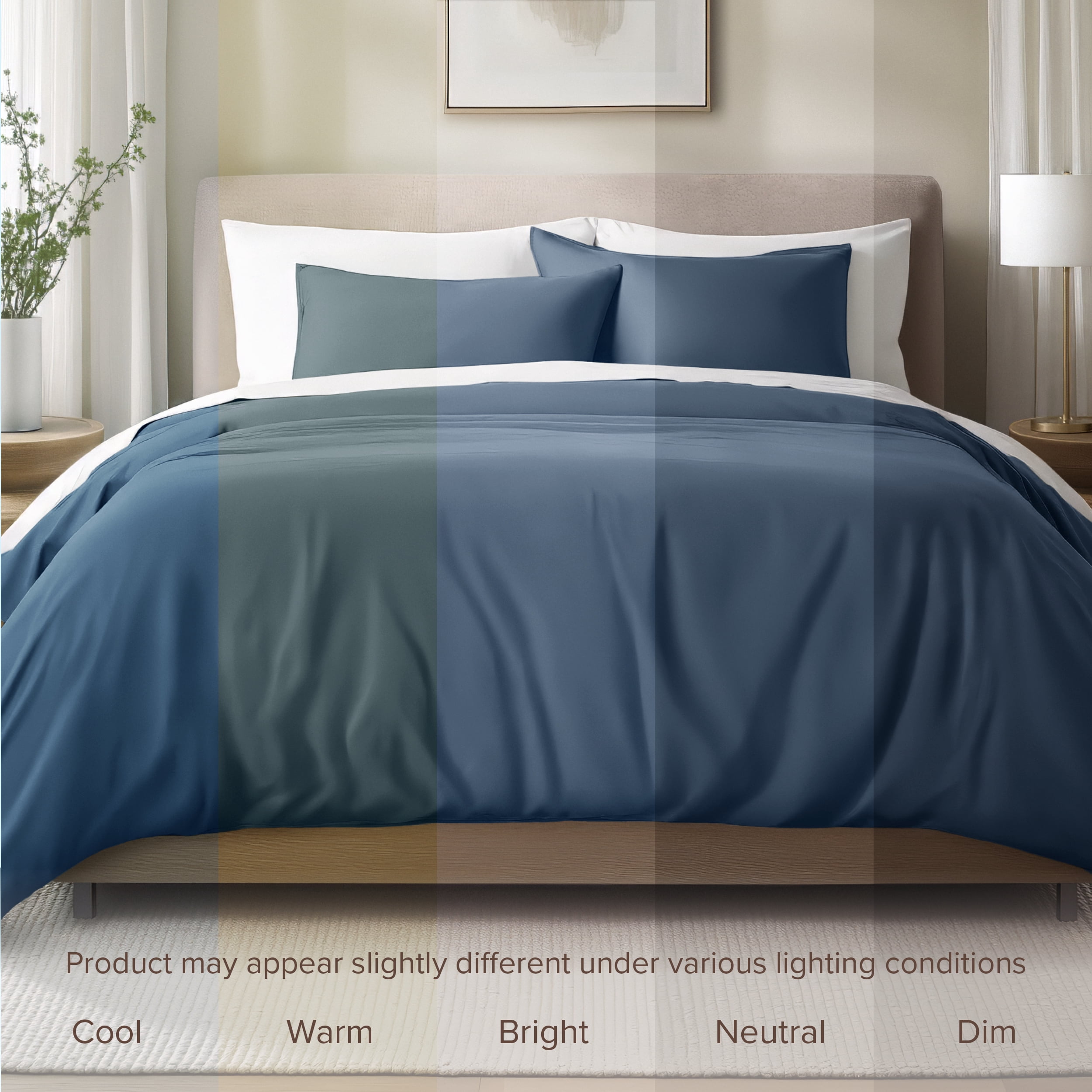 Bare Home Organic Cotton Duvet Cover Set - 400 Thread Count - Sateen Weave - King, Bering Sea, 3-Pieces