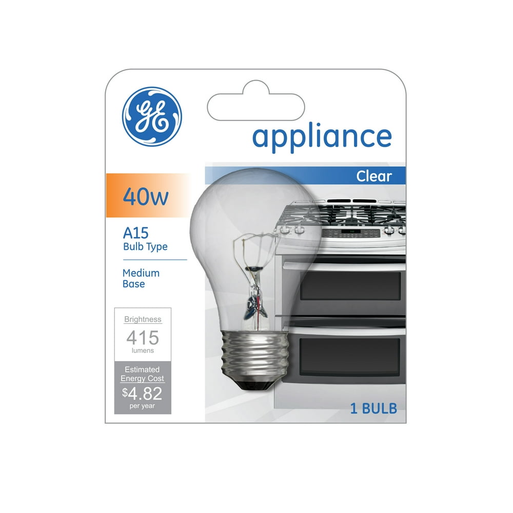 GE Incandescent 40-Watt, Soft White, Clear A15, Appliance Light Bulb ...