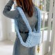 thumbnail image 4 of Mochila para mujer Mochila informal tejida gruesa de lana islandesa para niñas (azul claro) Ndcxsfigh Para Estrenar, 4 of 5