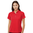 thumbnail image 3 of Zfeel High Performance Women's Pure Polo, Dry Fit Poly Red Polo Shirt Size- 2XL, 3 of 6