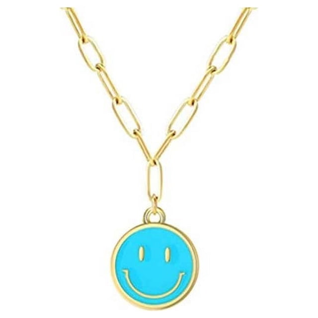 Collar de cadena con clip chapado en oro BEMS-14K, collar moderno para