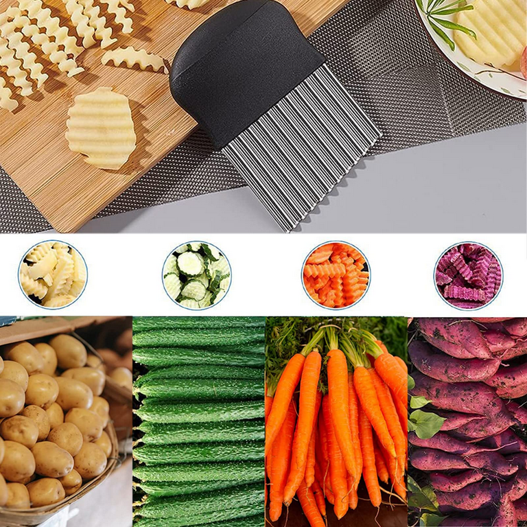 1 pc Potato wave Cutter, Stainless Steel Wavy Potato Cuter, Fruit and  Vegetable Slicer, Fruit chopper, French Fry Slicer. - Yahoo Shopping