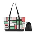 thumbnail image 7 of FORMRS Canvas Laptop Tote Bag for Women with 15.6" Computer Compartments Shoulder Handbag, Red Abstract Geometric, 7 of 7