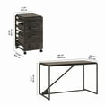 thumbnail image 6 of Bush Furniture Refinery 50W Industrial Desk with 3 Drawer Mobile File Cabinet, Brown/Gray, 6 of 7