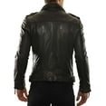 thumbnail image 2 of New Mens Leather Jacket Slim Fit Biker Motorcycle Genuine Leather Coat A371, 2 of 3