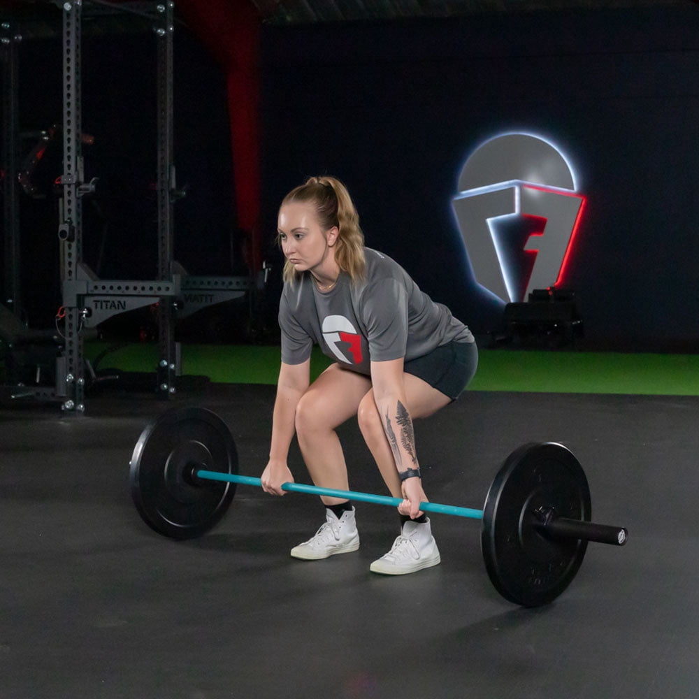 Titan Fitness TITAN Series 15KG Women's Olympic Barbell, 25mm Teal Cerakote Shaft, USA Made Multipurpose Bar for Weightlifting & Power Lifting Movements, Rated 1,500 LB