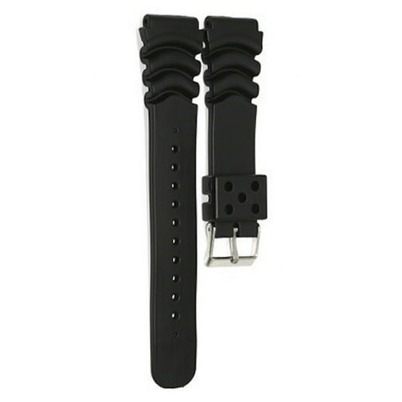 Cuir De Lyon 20mm Black Rubber Scuba Diver Watch Band Strap Fits Seiko Z20 & SKX031 SKX781
