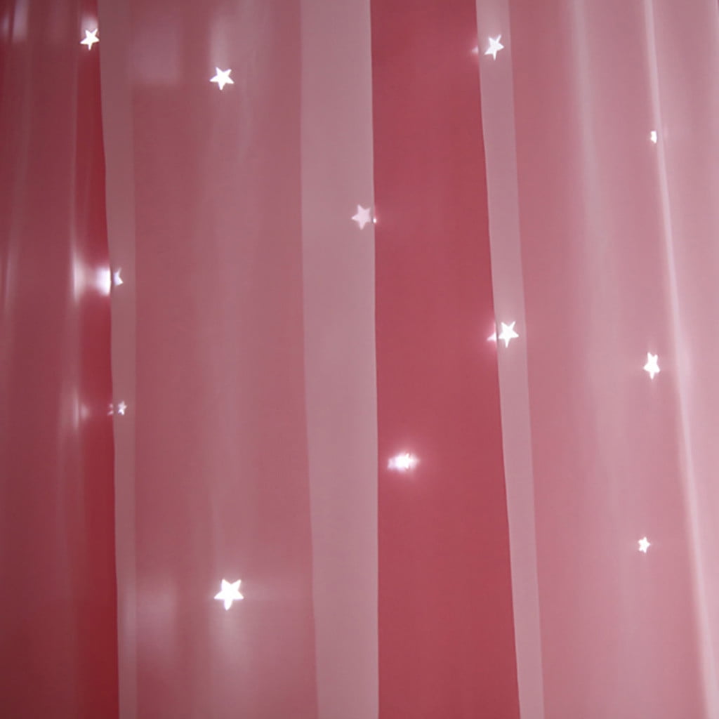 Pink Curtains 96 Inches Long for Sliding Glass Door Living Room 1 Panels Set,Light Filtering Semi Sheer Linen Gauze Curtains with No Hooks 96 Inch Length for Bedroom