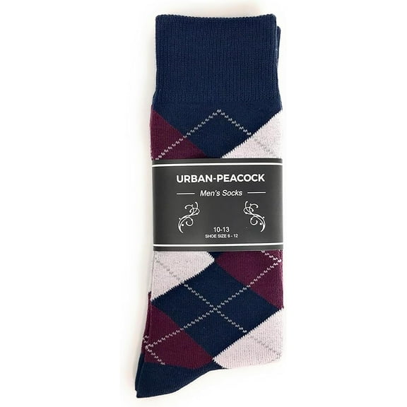 Urban-Peacock - Men's Dress, Trouser & Groomsmen Socks - Navy, Wine Burgundy & Heathered Gray - 1 Pair