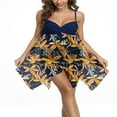 thumbnail image 1 of EIMELI Women Swimsuit Plus Size Spaghetti Strap Irregular Beach Tops Swimming Shorts, 1 of 6