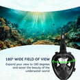 thumbnail image 3 of Vos Full Face Snorkel Mask for Kids and Adults | 180°Panoramic View/Anti-Fog/Anti-Leak Scuba mask with Camera Mount | Snorkeling Gear for Adults, Figi Black, Small & Medium, 3 of 8