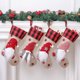 thumbnail image 1 of Paquete de 4 calcetines navideños, gnomos, Papá Noel, decoración de fiesta, rojo, 1 of 7